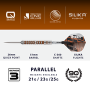 Harrows Luke Woodhouse 90% Series 3 Quick Point Darts
