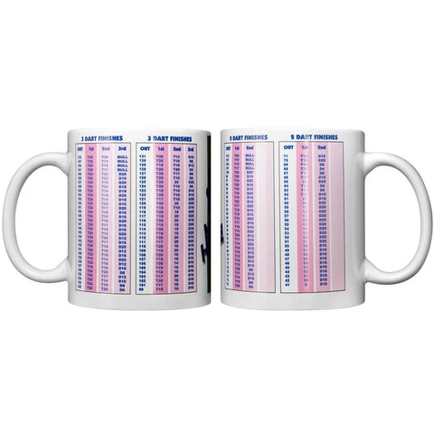 Darts Mug 11oz 3 and 2 Dart Finishes