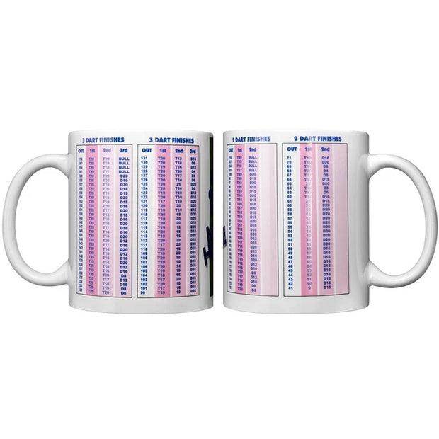 Darts Mug 11oz 3 and 2 Dart Finishes