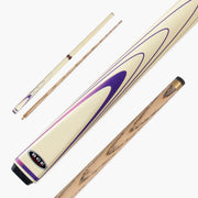 BCE Stylish Cream & Purple 2-Piece Ash Snooker Pool Cue BSP-2