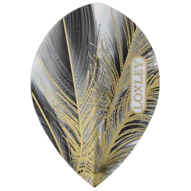 Loxley Feather Pear Flights Grey Gold - Pear Shape