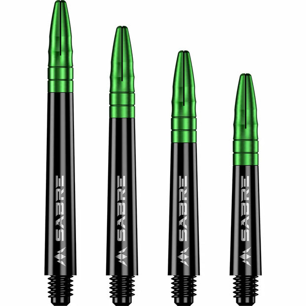 Mission Sabre Polycarbonate Dart Stems Black with Green Top