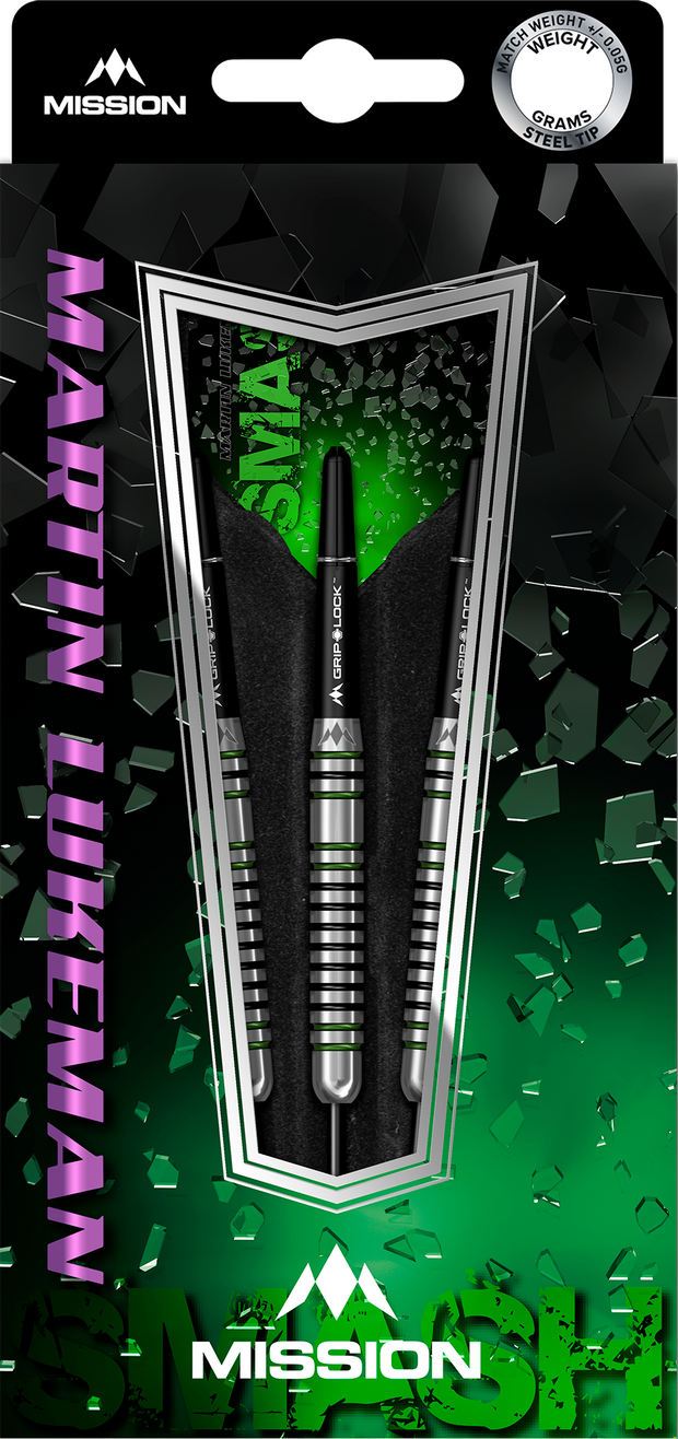 Mission Martin Lukeman - Black & Green Electro coat- 90% Steel Tip - 23g & 25g