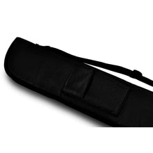 Load image into Gallery viewer, Black Vinyl Short Zip Cue Case to hold Two Piece Cues.