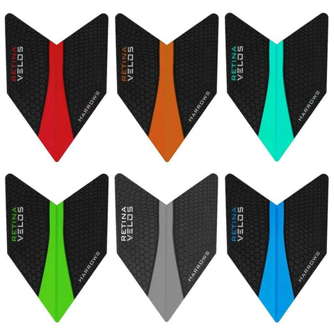 Harrows Darts Velos Retina Flights - 6 Colour Available - 