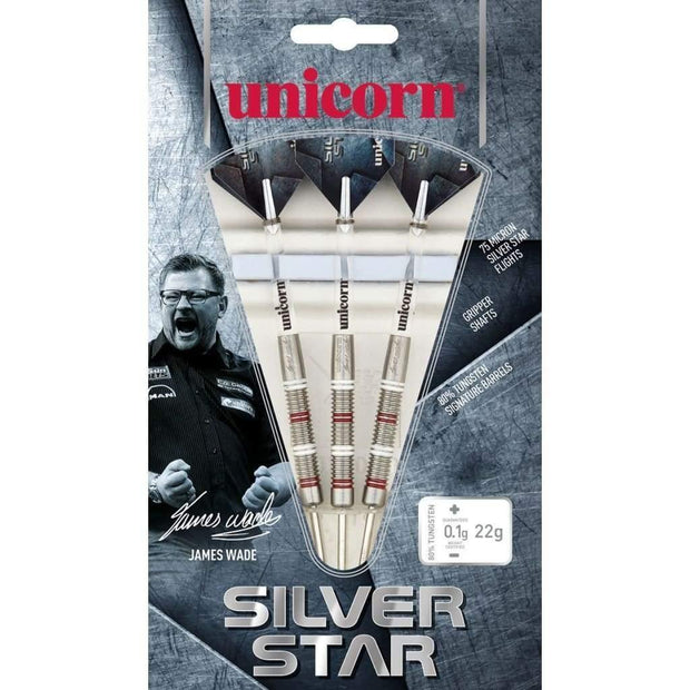 James Wade Silver Star Steel Tip Unicorn Darts 22g 24g 26g and 28g
